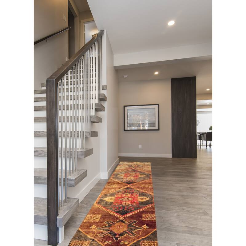 ECARPETGALLERY Hand-knotted Melis Vintage Brown Wool Rug - 3'0 x 11'7