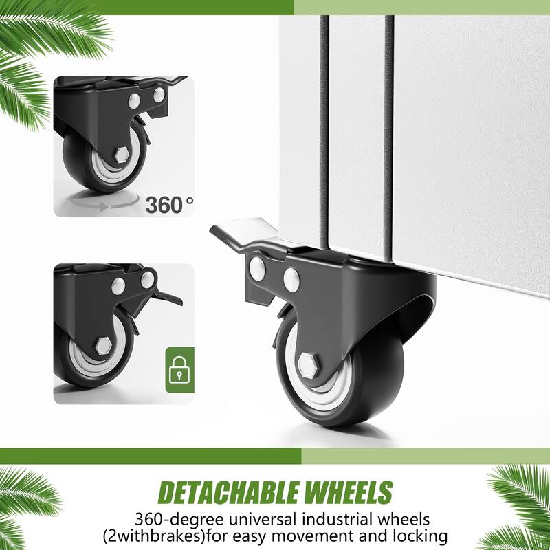 Metal Planter Box with Trellis Privacy Screen Planter Box with Lockable Wheels