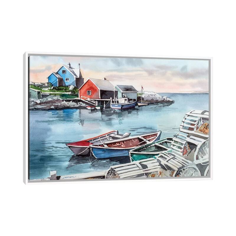 iCanvas "Peggys Cove" by Bill Drysdale Framed Canvas Print - White - 18x26