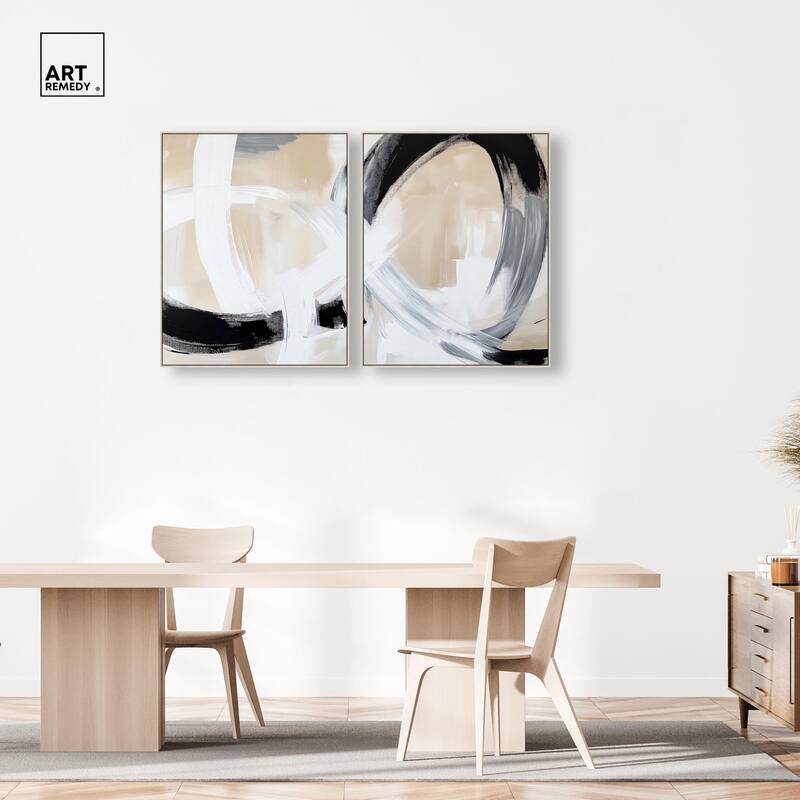 Neutral Interplay I Canvas Set of 2 by Art Remedy