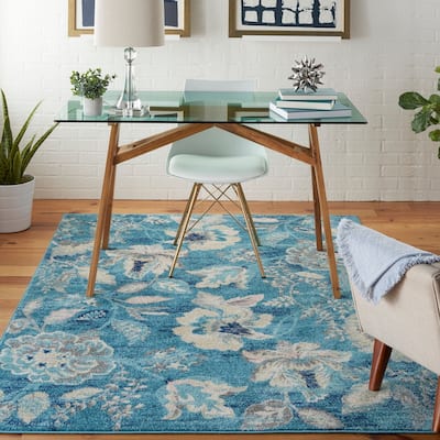 Nourison Tranquil French Country Floral Modern Area Rug