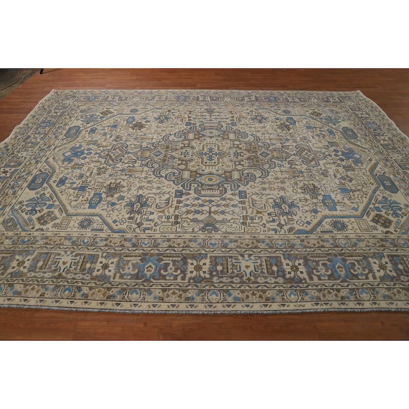 Traditional Tabriz Persian Rug Living Room Hand-Knotted Wool Carpet - 8'4"x 10'9"