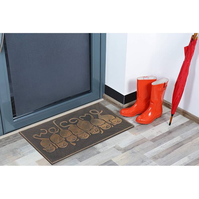 A1HC Welcome Rubber Pin Mat, Beautifully Copper Finished 18" X 30"