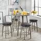 angelo:HOME Linden Faux Leather/ Brushed Metal Swivel Stool (Set of 2)