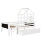 preview thumbnail 7 of 10, Solid Wood Twin Size House Bed with Drawers and 2 Blackboard