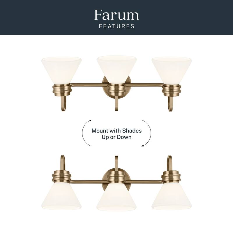 Kichler Lighting Farum 26 in. 3-Light Champagne Bronze Vanity Light