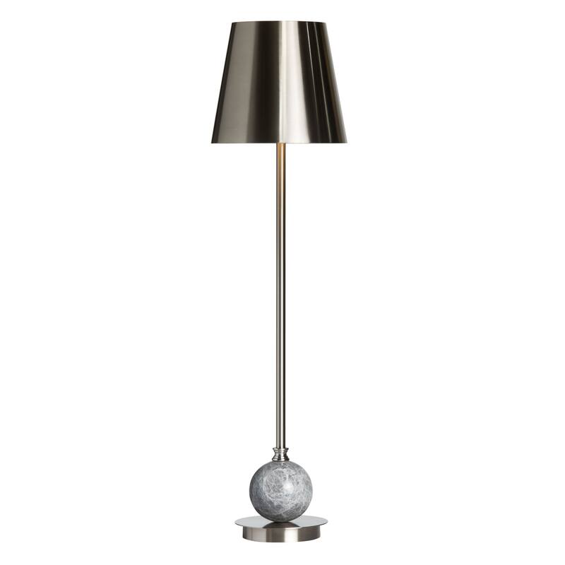 Metal 39" Buffet Lamp with Tapered Shade, Silver - Set of 2