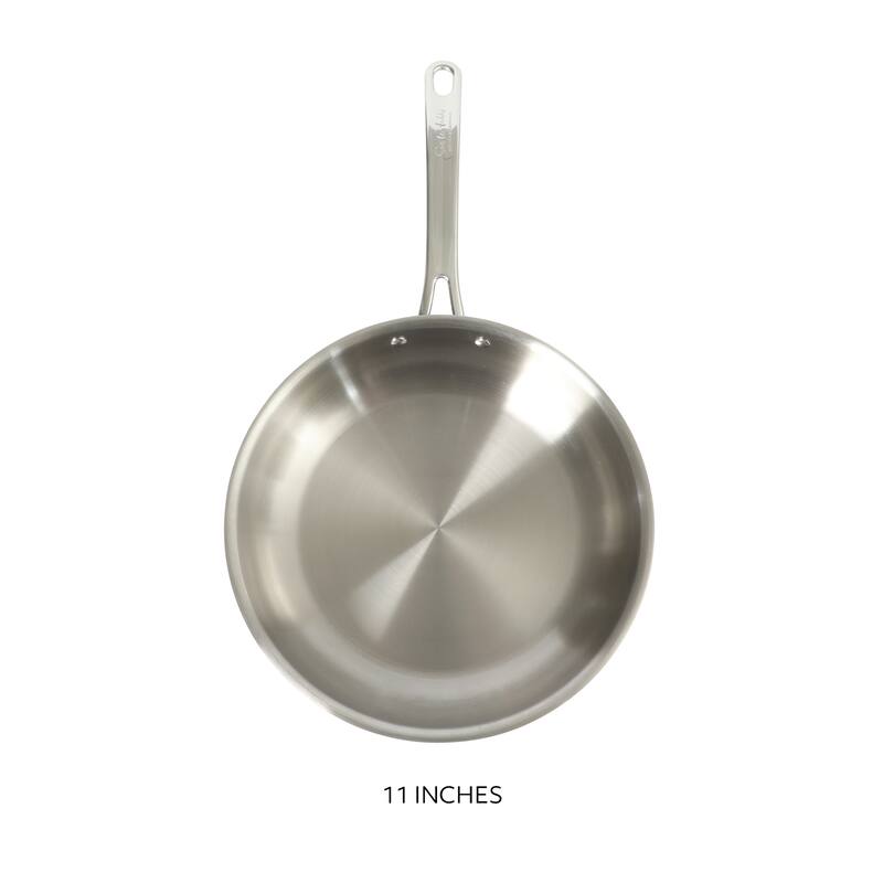 Sur La Table Kitchen Essentials Stainless Steel Frying Pan - Induction Ready Skillet with Tri-Ply Base, Polished Finish