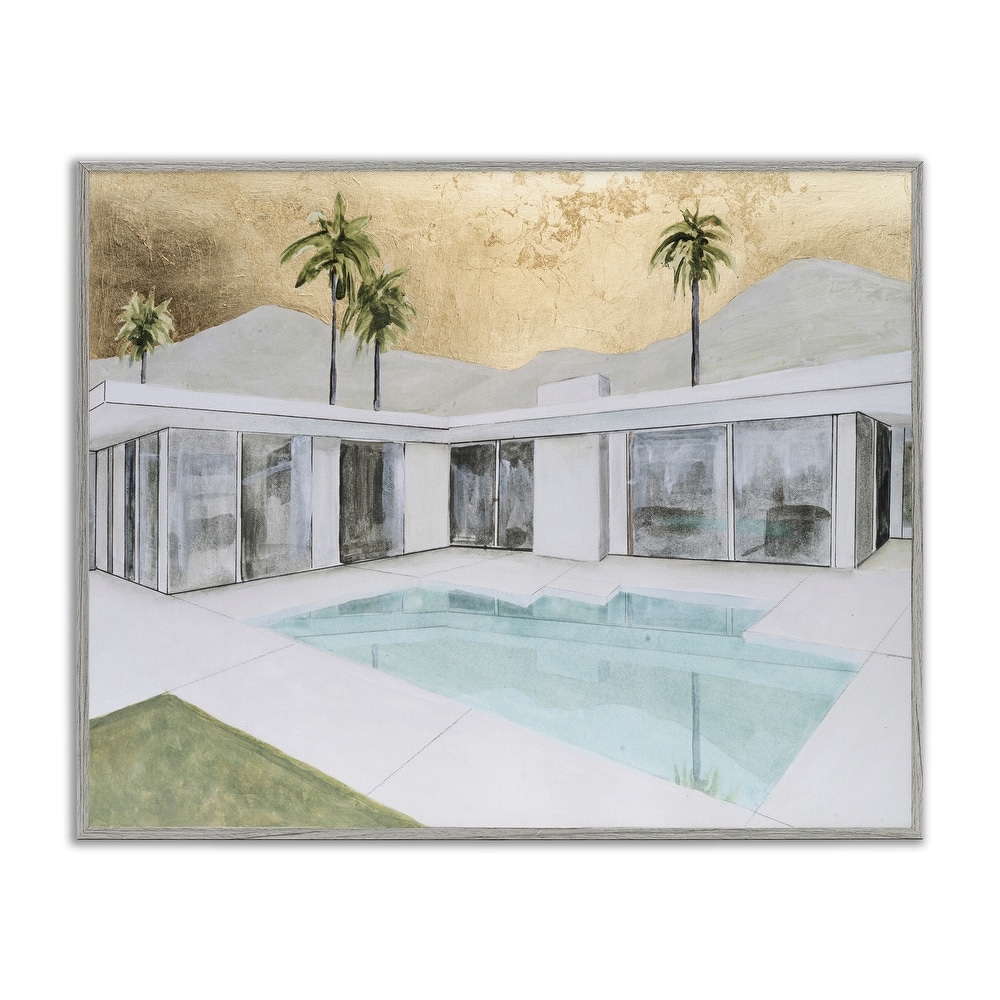 Stupell Modern Chic Pool View Framed Giclee Art Design By Michael Willett