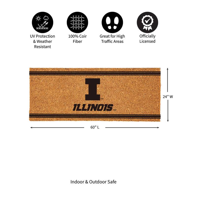 University of Illinois Monochrome Indoor/Outdoor Coir Door Mat