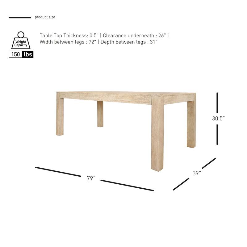 NPD Furniture Covington 79" Rectangular Dining Table