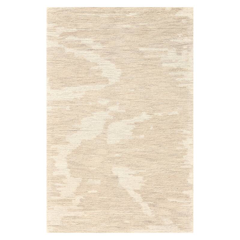 Mohave Ivory and Beige Abstract Hand-Hooked Area Rug 2' x 3' - 8x10