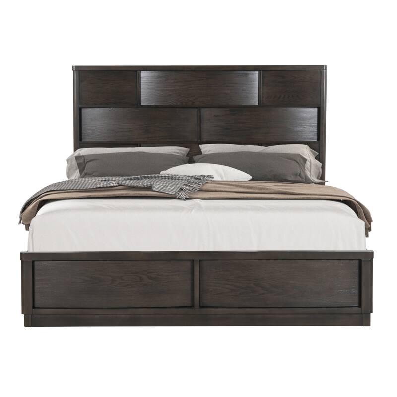 Roundhill Furniture Belani Wood Panel Bed, Espresso