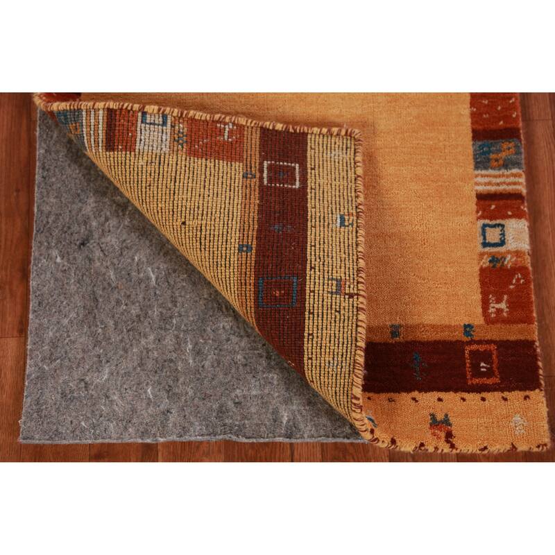Hand Knotted Oriental 100% Wool Carpet Tribal Tribal Oranges & Rust Gabbeh Area Rug - 3' 0'' X 2' 0''