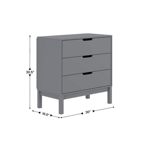 dimension image slide 0 of 2, Wooden 3-Drawer Dresser with Smooth Bearing Slides for Kids Bedroom