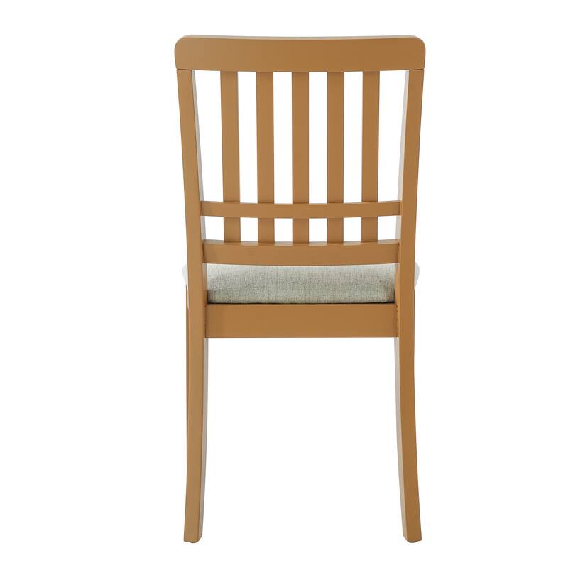 2-Piece Modern Scandinavian Dining Chairs, Curved Wood Backrest with Gray Fabric Seat, Finish for Dining Room and Apartment