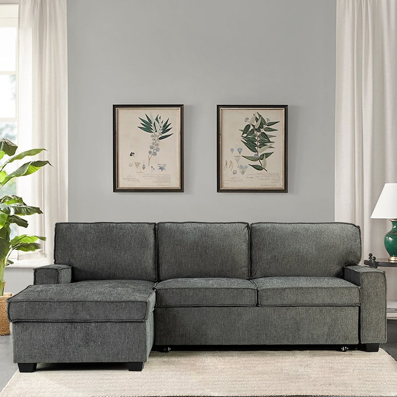 Badari Modern Pull Out Sleeper Sofa&Chaise with Storage by HULALA HOME