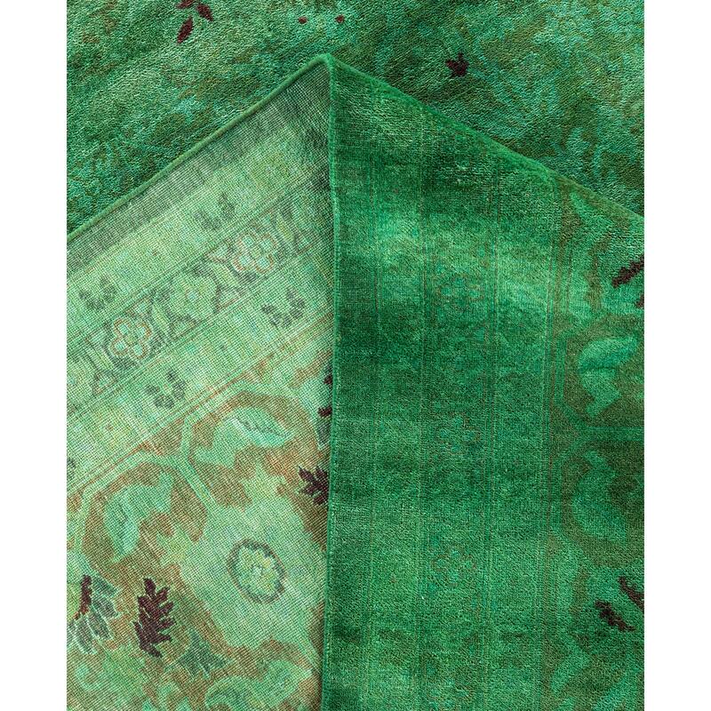 Overdyed One-of-a-Kind Hand-Knotted Area Rug - Green - 12' 1" x 17' 10"