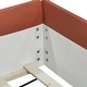 preview thumbnail 10 of 8, Brown White Upholstered Bed Two-color Toddler Daybed with Fence Stairs