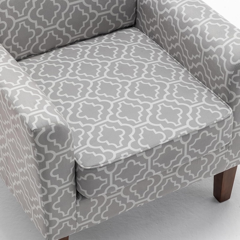 Contemporary Accent Arm Chair with Birch Wood Frame and Microfiber Upholstery