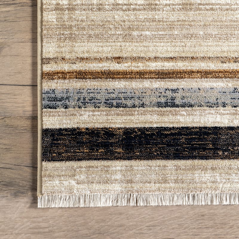 Nuloom Aline Contemporary Striped Fringe Area Rug