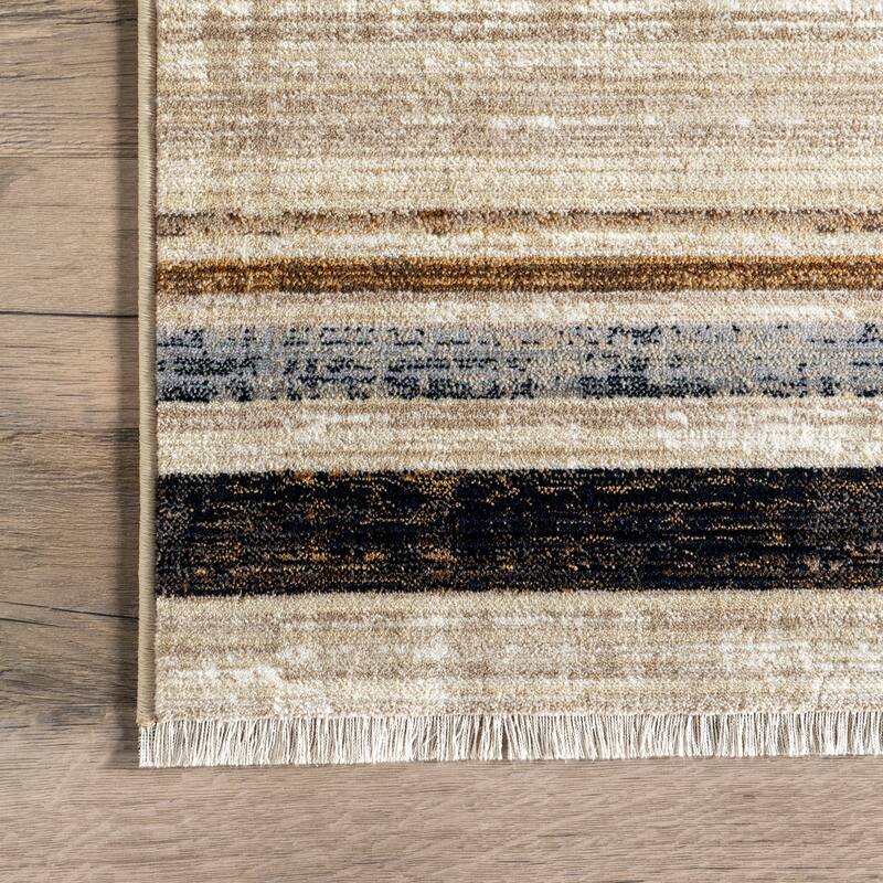 Nuloom Aline Contemporary Striped Fringe Area Rug