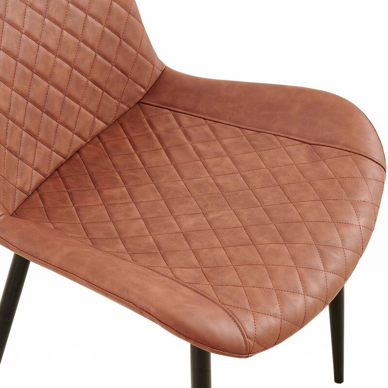 Mid-Century Leathaire Dining Chairs,Side Chair with Metal Legs