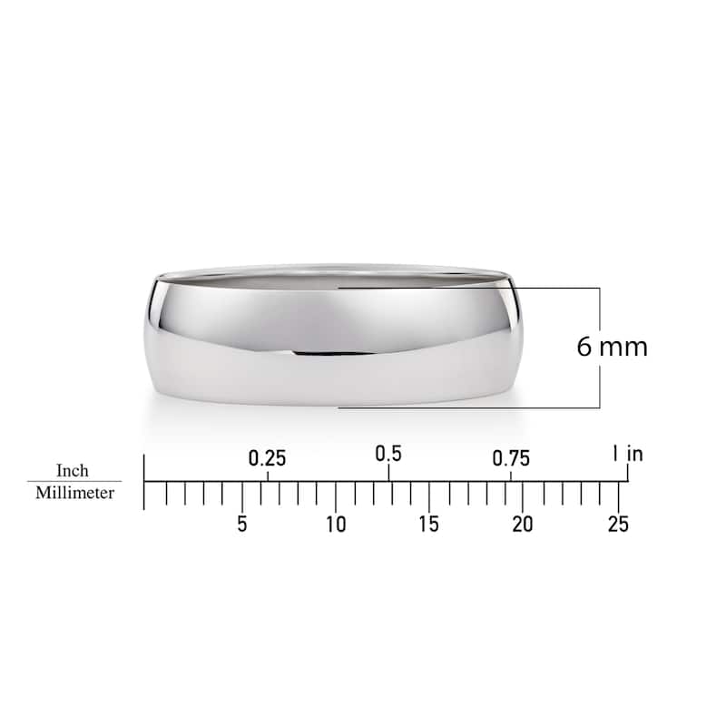 Clover White Gold High-Polish Classic Wedding Band 4-6mm
