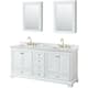 Option White / White Carrara Marble Top / Brushed Gold