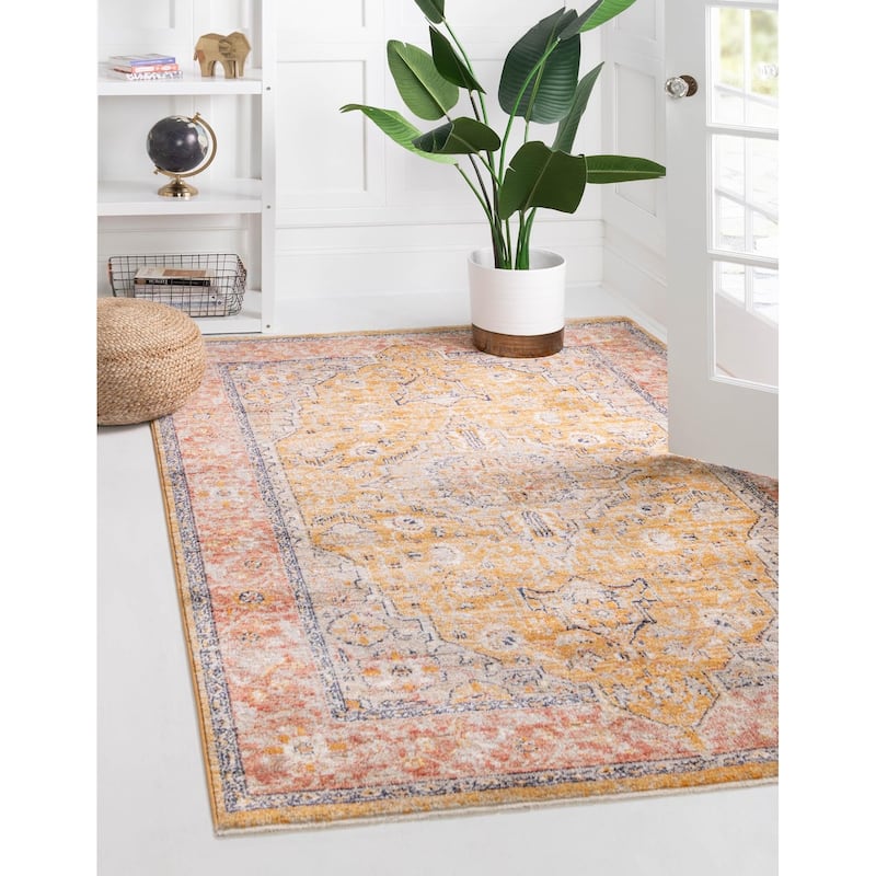 Traditional Nixa Collection Area Rug - 2'x3' - Yellow