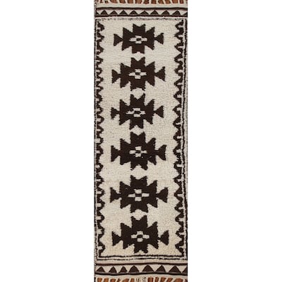 Natural Dye Kurdish Turkish Runner Rug Hand-knotted Wool Carpet - 3'4"x 11'4"
