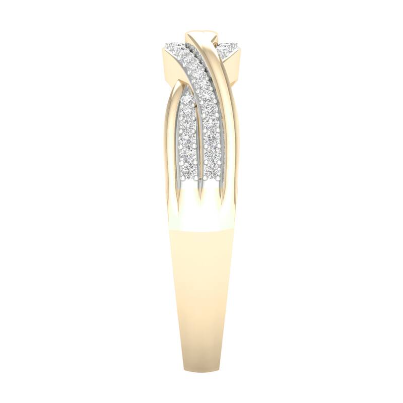 1/6ct TDW Diamond Criss Cross Promise Band in 10K Gold for Women