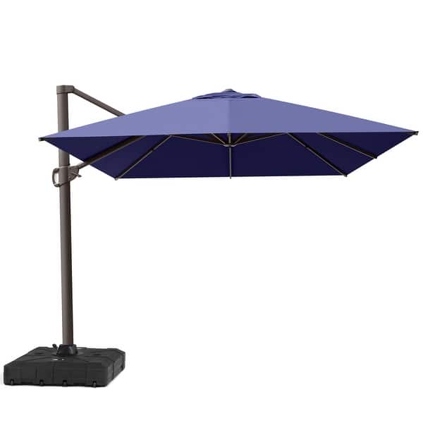 10x12 patio umbrella 10 FT Umbrella, 3 Tier Outdoor Table with 8 Sturdy Glass Fiber Ribs and Push Button Tilt, Outdoor Patio Umbrellas for Market Pool Garden Backyard, 1.5" Pole, Champagne ( measuring 10 by 12 feet Outdoor 10x12.5 FT Patio Cantilever