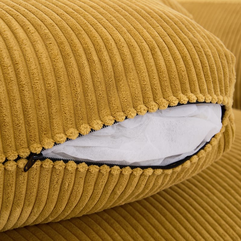 Modern 90" Loveseats Corduroy Sectional Sofa