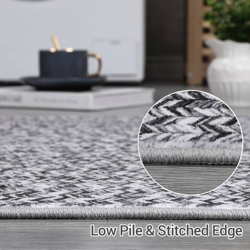 Modern Braided Print Rug Washable Area Rugs for Living Room Bedroom