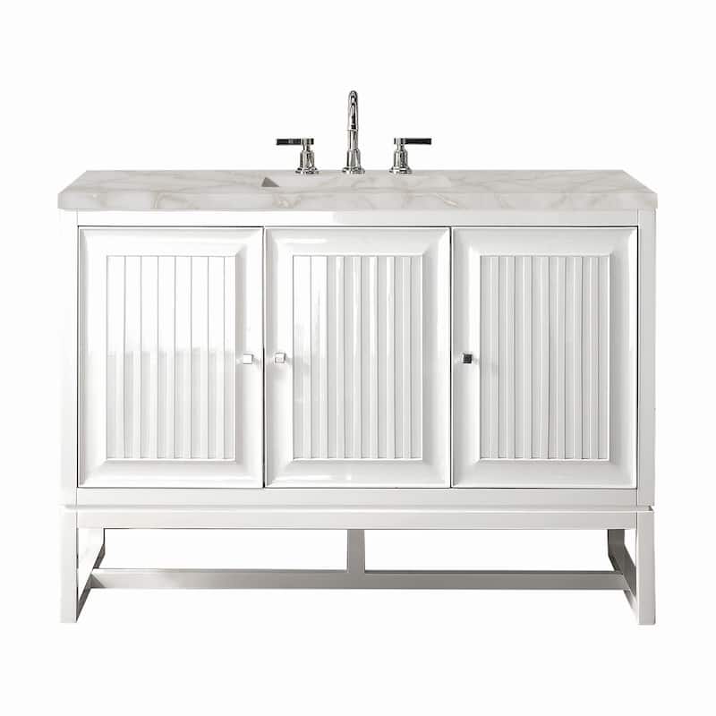 James Martin Vanities E645-V48-3VSL Athens 48" Single Basin Poplar - Glossy White - Painted