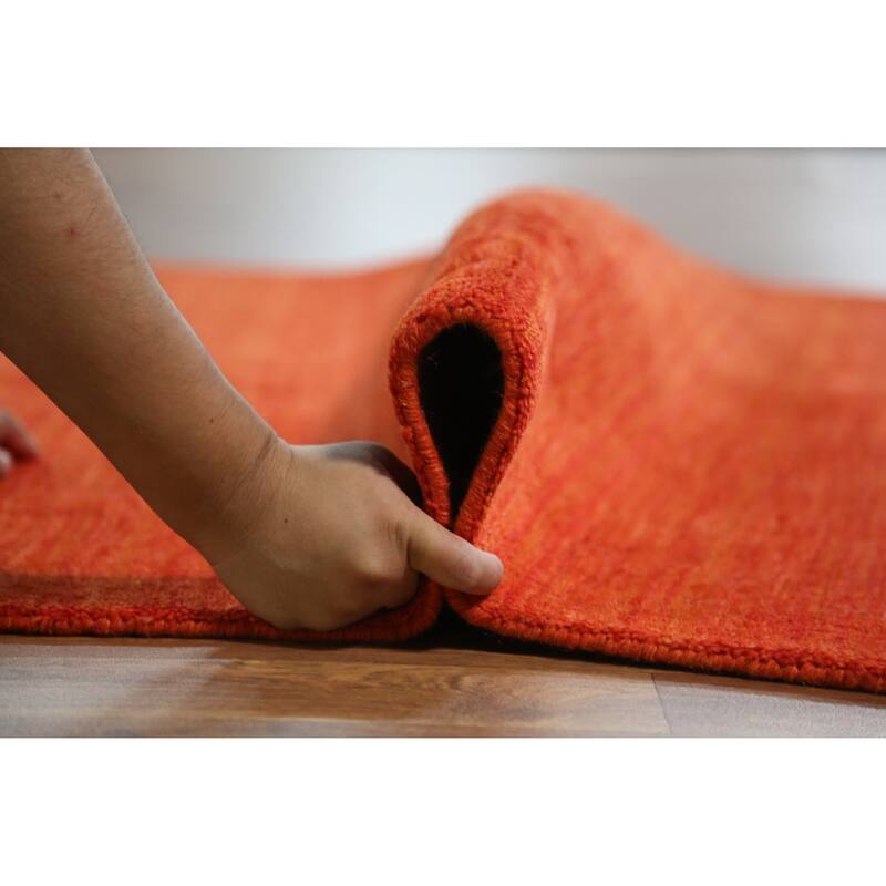 Orange Animals Gabbeh Indian Rug Hand-Knotted Wool Carpet - 4'6" x 6'6"