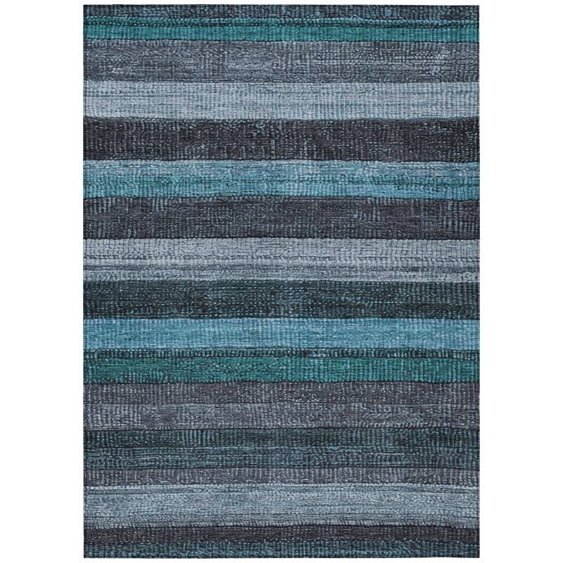 HomeRoots Striped Transitional Rectangle Outdoor Rug