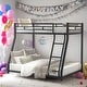 preview thumbnail 2 of 27, Twin over Full Modern Stylish Metal Floor Bunk Bed,Easy Assembly, features a Twin top bunk over a Full bottom, Black