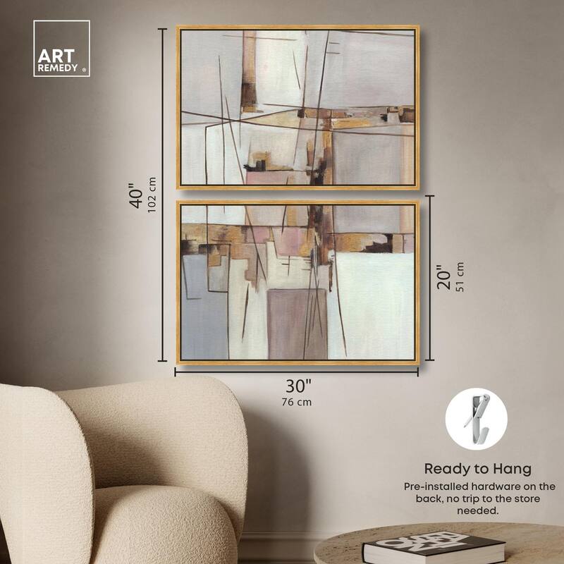 Unspoken Thoughts II Canvas Set of 2 by Art Remedy