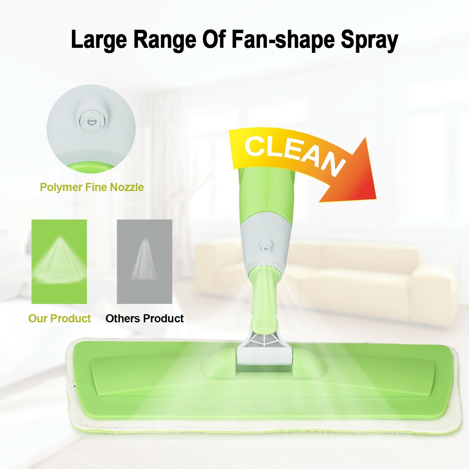 360° Microfiber Spray Mop Cleaner Wet Hardwood Home Floor Kitchen Dust  Sweeper