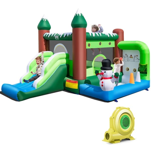 slide 2 of 8, Costway 6-in-1 Winter Themed Snowman Inflatable Castle kids Jumping - 11 x 12.5 x 8ft (L x W x H) 11 x 12.5 x 8ft (L x W x H) - Kids
