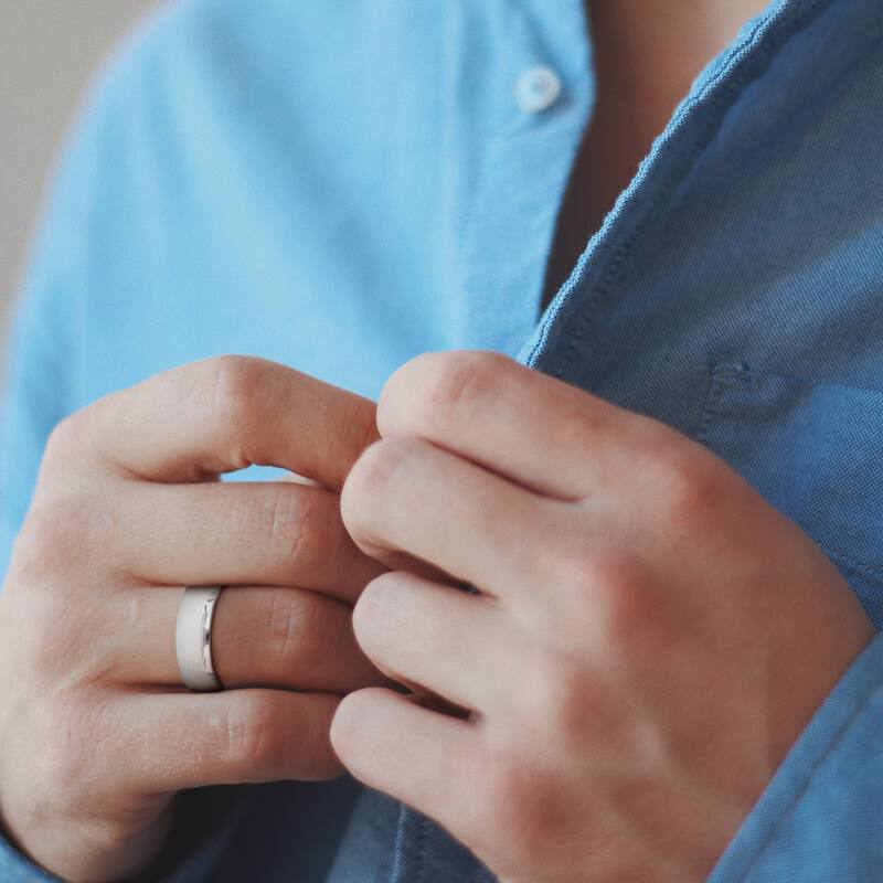 Miadora Men's 7.5mm Comfort Fit Wedding Band in 14k White Gold