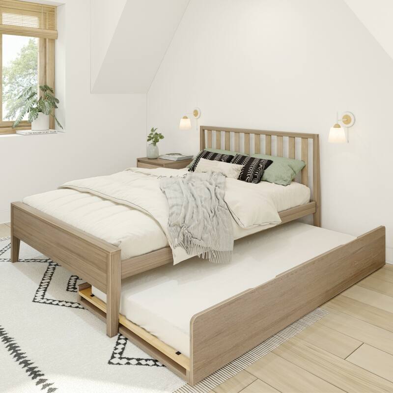 Max and Lily Twin over Full Bunk Bed with Trundle - Blonde
