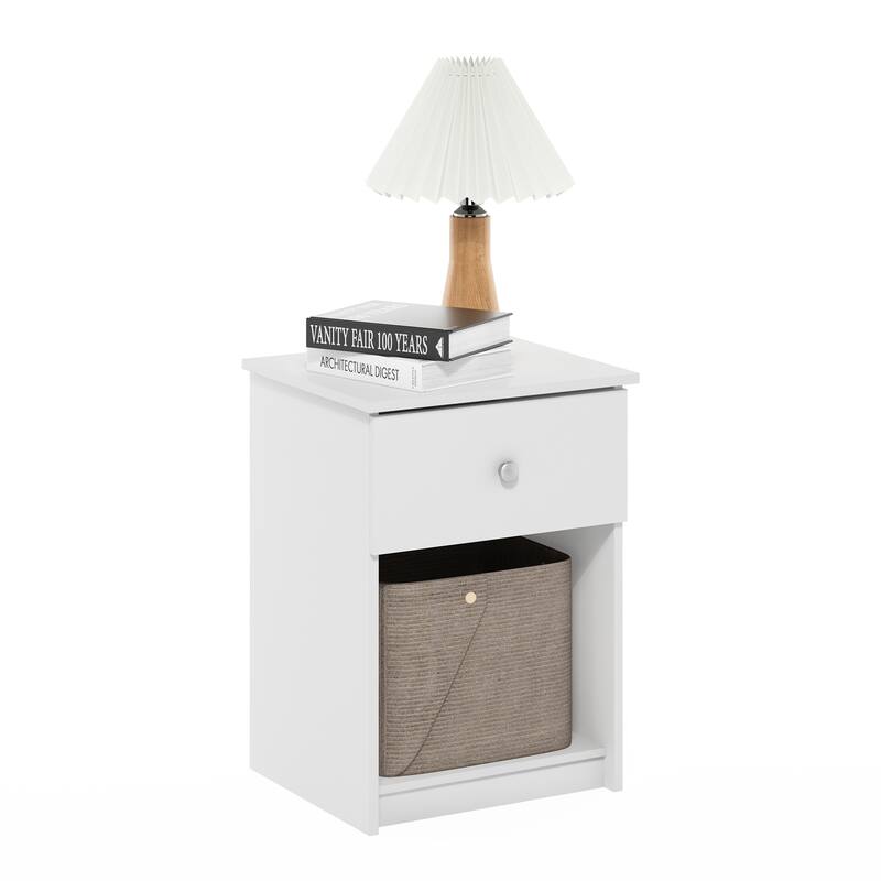 Furinno Lucca Nightstand with One Drawer, 1-Pack