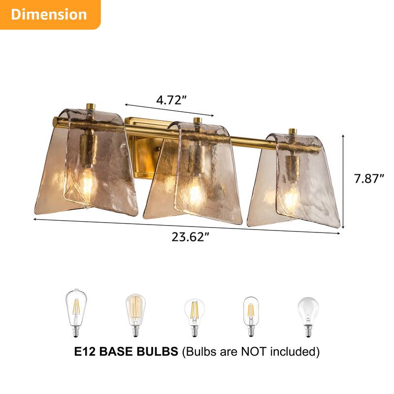 Starsky 3 - Light Modern Dimmable Gray Glass Bathroom Vanity Light