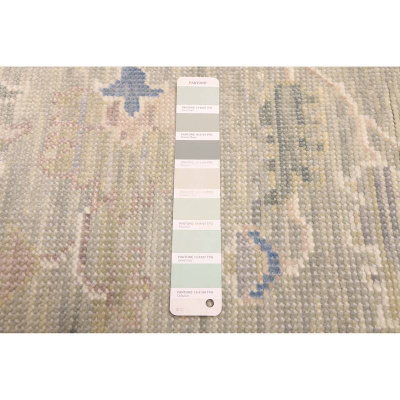 ECARPETGALLERY Hand-knotted Modern Oushak Light Green, Sage Wool Rug - 8'0 x 10'3