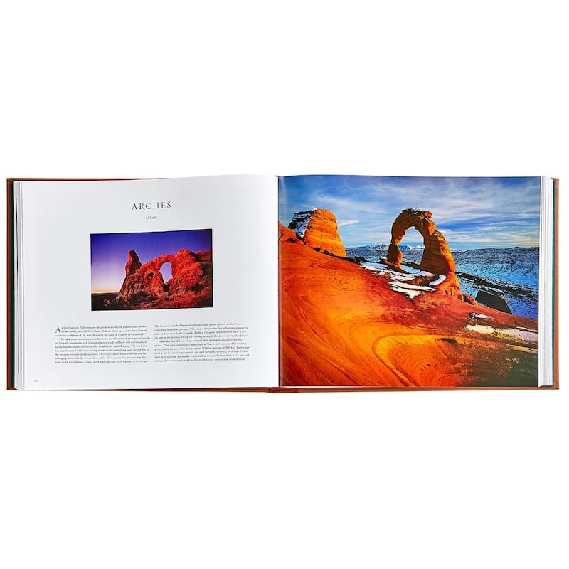 Graphic Image Treasured Lands Coffee Table Book, Leather, Tan