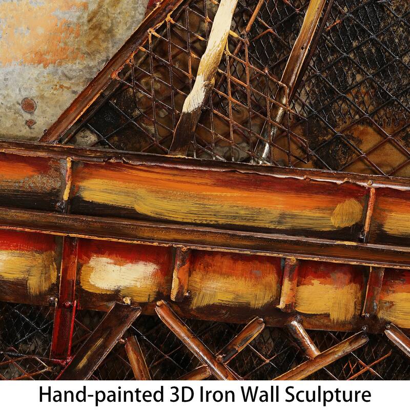 "Eiffel Tower I" Mixed Media Iron Hand Painted 3D Wall Decor