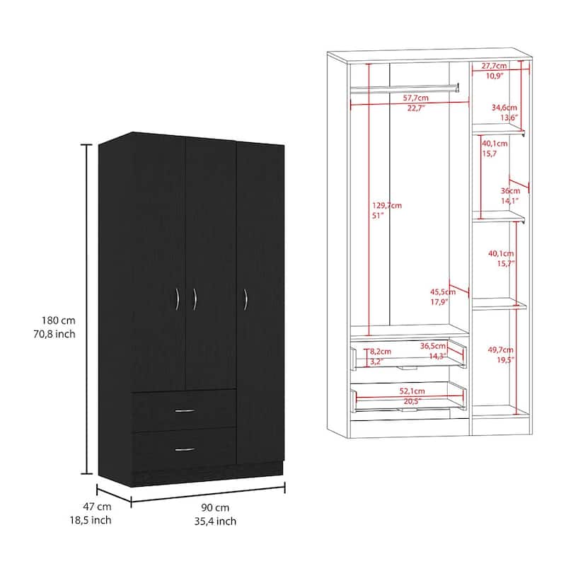 Three Door Armoire , Bedroom
